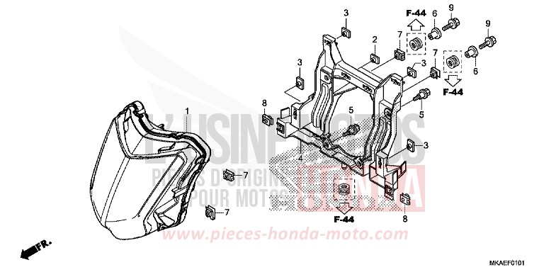 SCHEINWERFER (LED) von Integra 750 PEARL GLARE WHITE (NHB53) von 2017
